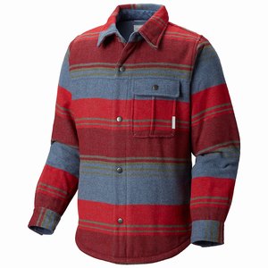 Columbia Camisas Windward™ Niño Grises Oscuro/Rojos (795ZRGNBU)